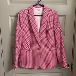 J. Crew Pink Houndstooth Blazer - Size 12